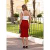 imageHybrid ampamp Company Womens Premium Nylon Ponte Stretch Office Fishtail Pencil Skirt High Waist Made in The USA Below KneeKsk450101073tred