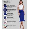 imageHybrid ampamp Company Womens Premium Nylon Ponte Stretch Office Fishtail Pencil Skirt High Waist Made in The USA Below KneeKsk450101073troyal
