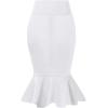imageHybrid ampamp Company Womens Premium Nylon Ponte Stretch Office Fishtail Pencil Skirt High Waist Made in The USA Below KneeKsk450101073twhite