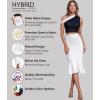 imageHybrid ampamp Company Womens Premium Nylon Ponte Stretch Office Fishtail Pencil Skirt High Waist Made in The USA Below KneeKsk450101073twhite