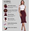 imageHybrid ampamp Company Womens Premium Nylon Ponte Stretch Office Fishtail Pencil Skirt High Waist Made in The USA Below KneeKsk450101073twine