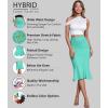 imageHybrid ampamp Company Womens Premium Nylon Ponte Stretch Office Fishtail Pencil Skirt High Waist Made in The USA Below KneeMintksk450101073t
