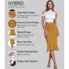 imageHybrid ampamp Company Womens Premium Nylon Ponte Stretch Office Fishtail Pencil Skirt High Waist Made in The USA Below KneeMustardksk450101073t