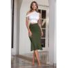 imageHybrid ampamp Company Womens Premium Nylon Ponte Stretch Office Fishtail Pencil Skirt High Waist Made in The USA Below KneeOliveksk450101073t