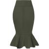imageHybrid ampamp Company Womens Premium Nylon Ponte Stretch Office Fishtail Pencil Skirt High Waist Made in The USA Below KneeOliveksk450101073t
