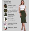 imageHybrid ampamp Company Womens Premium Nylon Ponte Stretch Office Fishtail Pencil Skirt High Waist Made in The USA Below KneeOliveksk450101073t