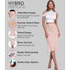 imageHybrid ampamp Company Womens Premium Nylon Ponte Stretch Office Fishtail Pencil Skirt High Waist Made in The USA Below KneePeachksk450101073t