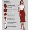 imageHybrid ampamp Company Womens Premium Nylon Ponte Stretch Office Fishtail Pencil Skirt High Waist Made in The USA Below KneeRustksk450101073t