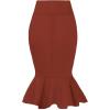 imageHybrid ampamp Company Womens Premium Nylon Ponte Stretch Office Fishtail Pencil Skirt High Waist Made in The USA Below KneeRustksk450101073t