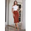 imageHybrid ampamp Company Womens Premium Nylon Ponte Stretch Office Fishtail Pencil Skirt High Waist Made in The USA Below KneeRustksk450101073t