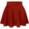 imageHybrid ampamp Company Womens Stretch Super Short Flared Casual Nylon Ponte Mini Skate SkirtDarkred