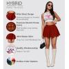 imageHybrid ampamp Company Womens Stretch Super Short Flared Casual Nylon Ponte Mini Skate SkirtDarkred