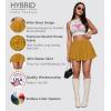 imageHybrid ampamp Company Womens Stretch Super Short Flared Casual Nylon Ponte Mini Skate SkirtMustard