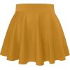 imageHybrid ampamp Company Womens Stretch Super Short Flared Casual Nylon Ponte Mini Skate SkirtMustard