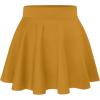 imageHybrid ampamp Company Womens Stretch Super Short Flared Casual Nylon Ponte Mini Skate SkirtMustard