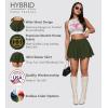 imageHybrid ampamp Company Womens Stretch Super Short Flared Casual Nylon Ponte Mini Skate SkirtOlive