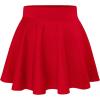 imageHybrid ampamp Company Womens Stretch Super Short Flared Casual Nylon Ponte Mini Skate SkirtRed