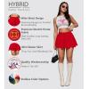imageHybrid ampamp Company Womens Stretch Super Short Flared Casual Nylon Ponte Mini Skate SkirtRed