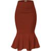 imageHybrid ampamp Company Womens Premium Nylon Ponte Stretch Office Fishtail Pencil Skirt High Waist Made in The USA Below KneeRustksk450101073t