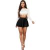 imageHybrid ampamp Company Womens Stretch Super Short Flared Casual Nylon Ponte Mini Skate SkirtBlack