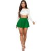 imageHybrid ampamp Company Womens Stretch Super Short Flared Casual Nylon Ponte Mini Skate SkirtKelly Gree