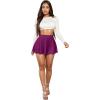 imageHybrid ampamp Company Womens Stretch Super Short Flared Casual Nylon Ponte Mini Skate SkirtMagenta