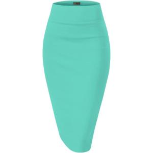 imageHybrid ampamp Company Womens Premium Nylon Ponte Stretch High Waist Pencil Suit Skirt Below Knee1073tmint