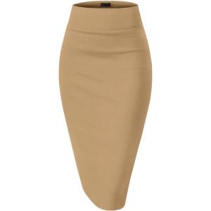 imageHybrid ampamp Company Womens Premium Nylon Ponte Stretch High Waist Pencil Suit Skirt Below Knee1073tnude