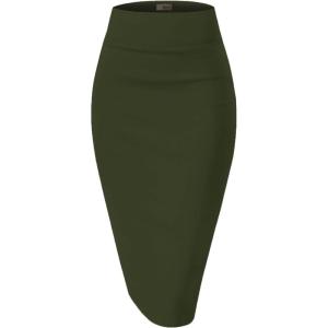 imageHybrid ampamp Company Womens Premium Nylon Ponte Stretch High Waist Pencil Suit Skirt Below Knee1073tolive