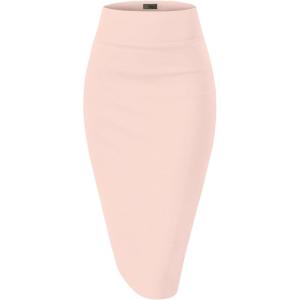 imageHybrid ampamp Company Womens Premium Nylon Ponte Stretch High Waist Pencil Suit Skirt Below Knee1073tpeach
