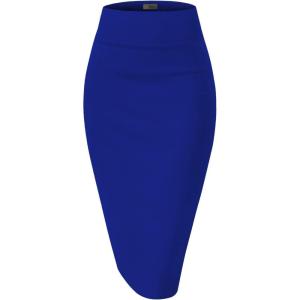 imageHybrid ampamp Company Womens Premium Nylon Ponte Stretch High Waist Pencil Suit Skirt Below Knee1073troyal