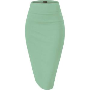 imageHybrid ampamp Company Womens Premium Nylon Ponte Stretch High Waist Pencil Suit Skirt Below Knee1073tspringmint