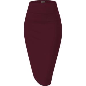 imageHybrid ampamp Company Womens Premium Nylon Ponte Stretch High Waist Pencil Suit Skirt Below Knee1073twine