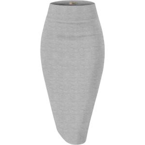 imageHybrid ampamp Company Womens Premium Nylon Ponte Stretch High Waist Pencil Suit Skirt Below KneeGrey