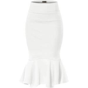imageHybrid ampamp Company Womens Premium Nylon Ponte Stretch Office Fishtail Pencil Skirt High Waist Made in The USA Below KneeIvoryksk450101073t