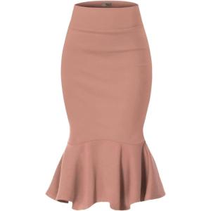 imageHybrid ampamp Company Womens Premium Nylon Ponte Stretch Office Fishtail Pencil Skirt High Waist Made in The USA Below KneeKsk450101073tmauve