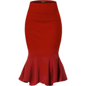 imageHybrid ampamp Company Womens Premium Nylon Ponte Stretch Office Fishtail Pencil Skirt High Waist Made in The USA Below KneeKsk450101073tred