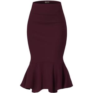 imageHybrid ampamp Company Womens Premium Nylon Ponte Stretch Office Fishtail Pencil Skirt High Waist Made in The USA Below KneeKsk450101073twine