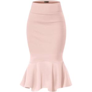 imageHybrid ampamp Company Womens Premium Nylon Ponte Stretch Office Fishtail Pencil Skirt High Waist Made in The USA Below KneePeachksk450101073t