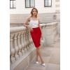 imageHybrid ampamp Company Women Elastic High Waist Bodycon Work Business Pencil Skirt1139red