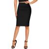 imageHybrid ampamp Company Women Elastic High Waist Bodycon Work Business Pencil SkirtPremium Ponte Black