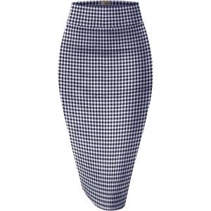 imageHybrid ampamp Company Women Elastic High Waist Bodycon Work Business Pencil Skirt10768navywhite