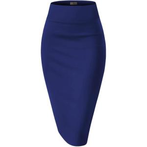 imageHybrid ampamp Company Women Elastic High Waist Bodycon Work Business Pencil Skirt1139cobaltblu