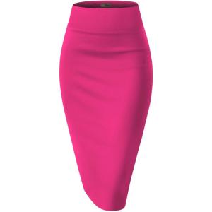 imageHybrid ampamp Company Women Elastic High Waist Bodycon Work Business Pencil Skirt1139fuchsia