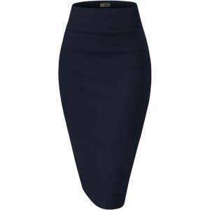 imageHybrid ampamp Company Women Elastic High Waist Bodycon Work Business Pencil Skirt1139navy