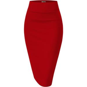 imageHybrid ampamp Company Women Elastic High Waist Bodycon Work Business Pencil Skirt1139red