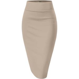 imageHybrid ampamp Company Women Elastic High Waist Bodycon Work Business Pencil Skirt1139stone