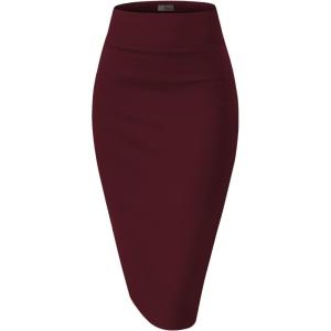 imageHybrid ampamp Company Women Elastic High Waist Bodycon Work Business Pencil Skirt1139wine