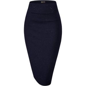 imageHybrid ampamp Company Women Elastic High Waist Bodycon Work Business Pencil Skirt2127navy