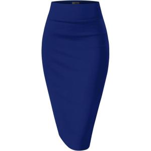 imageHybrid ampamp Company Women Elastic High Waist Bodycon Work Business Pencil SkirtPremium Ponte Royal